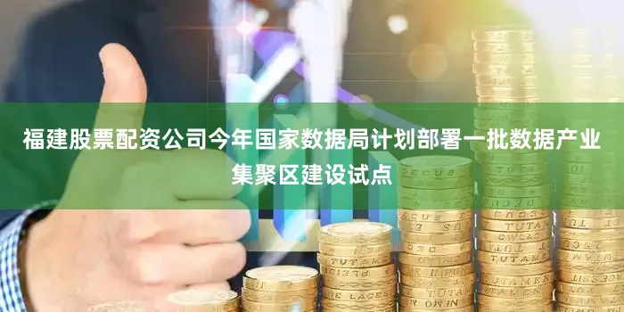 福建股票配资公司今年国家数据局计划部署一批数据产业集聚区建设试点